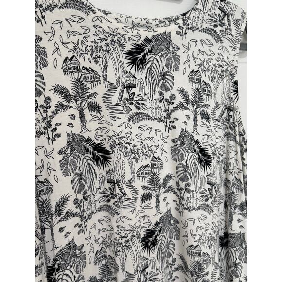 GRACE the perfect fit sleeveless Blouse Top Plus 1X Black White Island - Picture 2 of 4